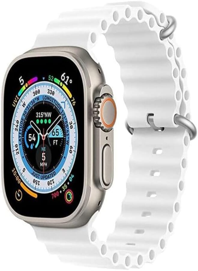 ADHOMAX Ocean For Watch ultra Band 49mm 45mm 44mm 42mm 41mm 40mm 38mm Men Women, Soft Silicone Sport Band Replacement Strap for ultra - Ultra2 iWatch Series SE 9 8 7 6 5 4 3 2 1